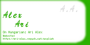 alex ari business card